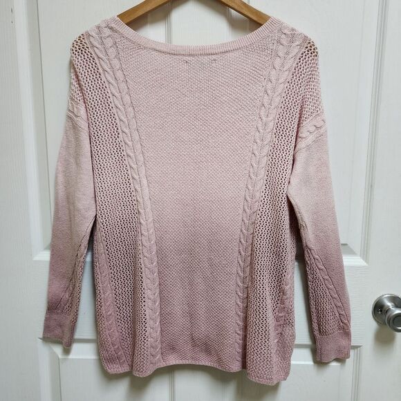 American Eagle Sweater Womens M Pink Ombre Wool Blend Soft Long Sleeve Pullover - Picture 2 of 10